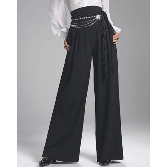 Spiegel Pants - SPIEGEL High Waisted Wide Leg Palazzo Pants
